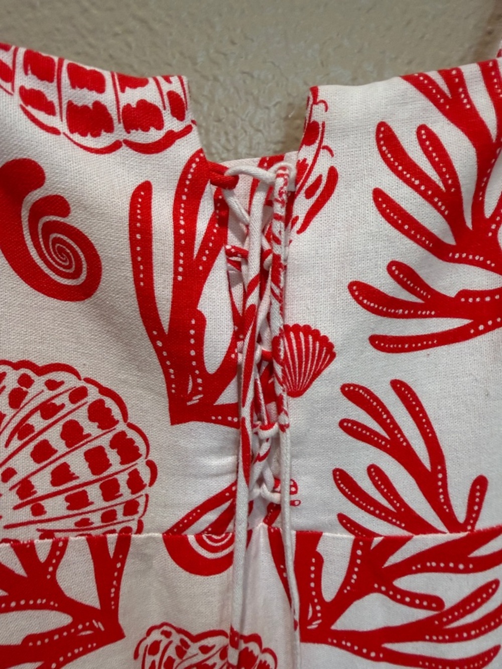 NEW! Viral Calypso St. Barth Red Sea Shell Linen Maxi Dress - MUST HAVE! - Picture 4 of 10
